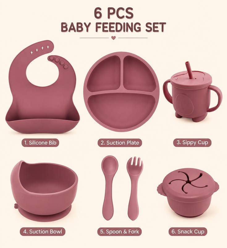 Food-Grade Silicone Feeding & Toddler Sets